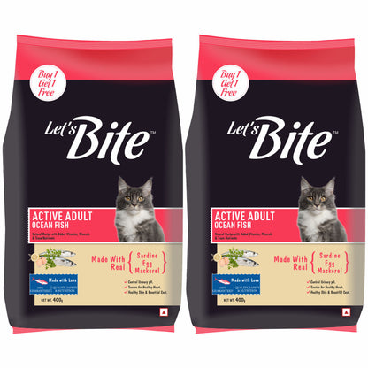 Let's Bite Active Adult Ocean Fish Dry Cat Food — detail shot