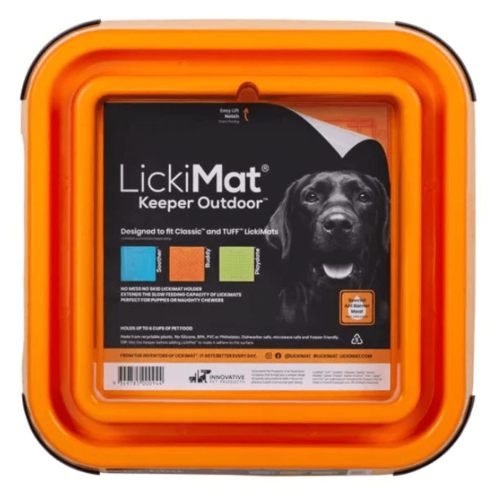 Lickimat Outdoor Keeper Slow Feeder For Dogs Orange
