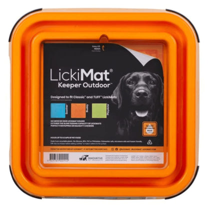 Lickimat Outdoor Keeper Slow Feeder For Dogs Orange