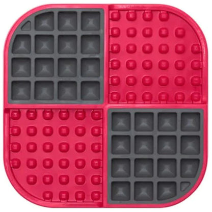 Lickimat Slomo Slow Feeder For Cats And Dogs Red
