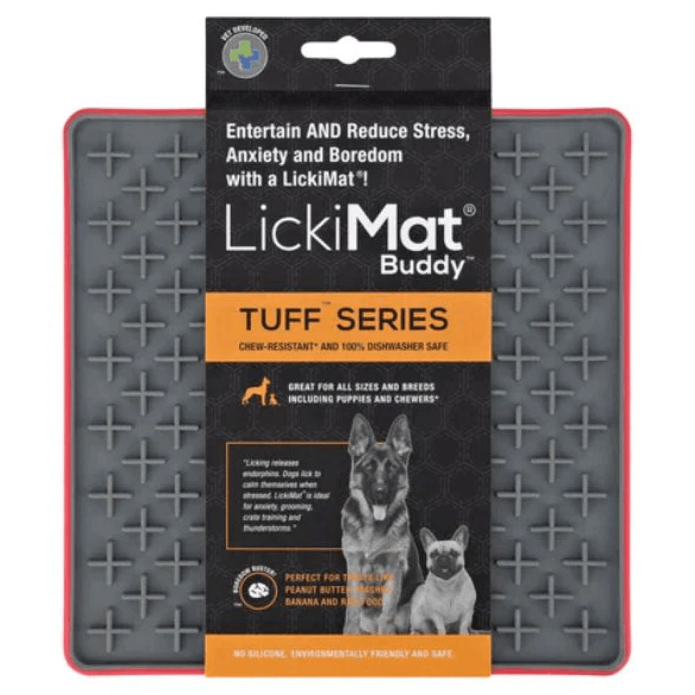 Lickimat Tuff Buddy Slow Feeder For Dogs Red
