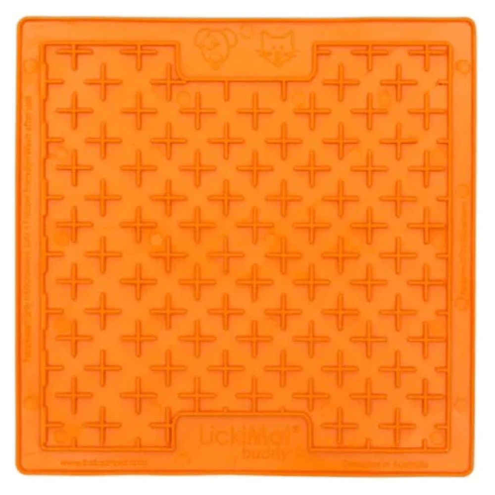Lickimats Classic Buddy Slow Feeder For Dogs And Cats Orange