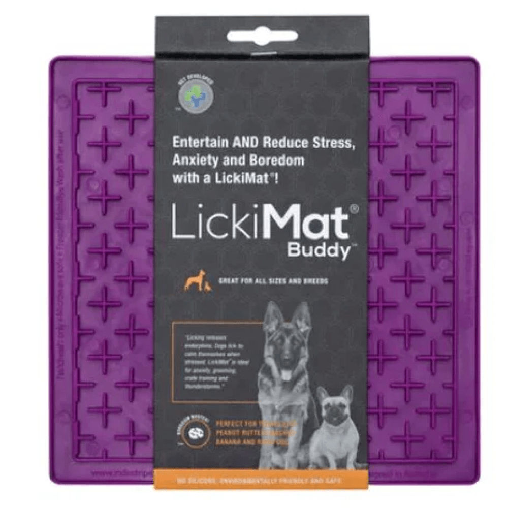 Lickimats Classic Buddy Slow Feeder For Dogs And Cats Purple