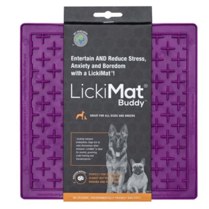 Lickimats Classic Buddy Slow Feeder For Dogs And Cats Purple