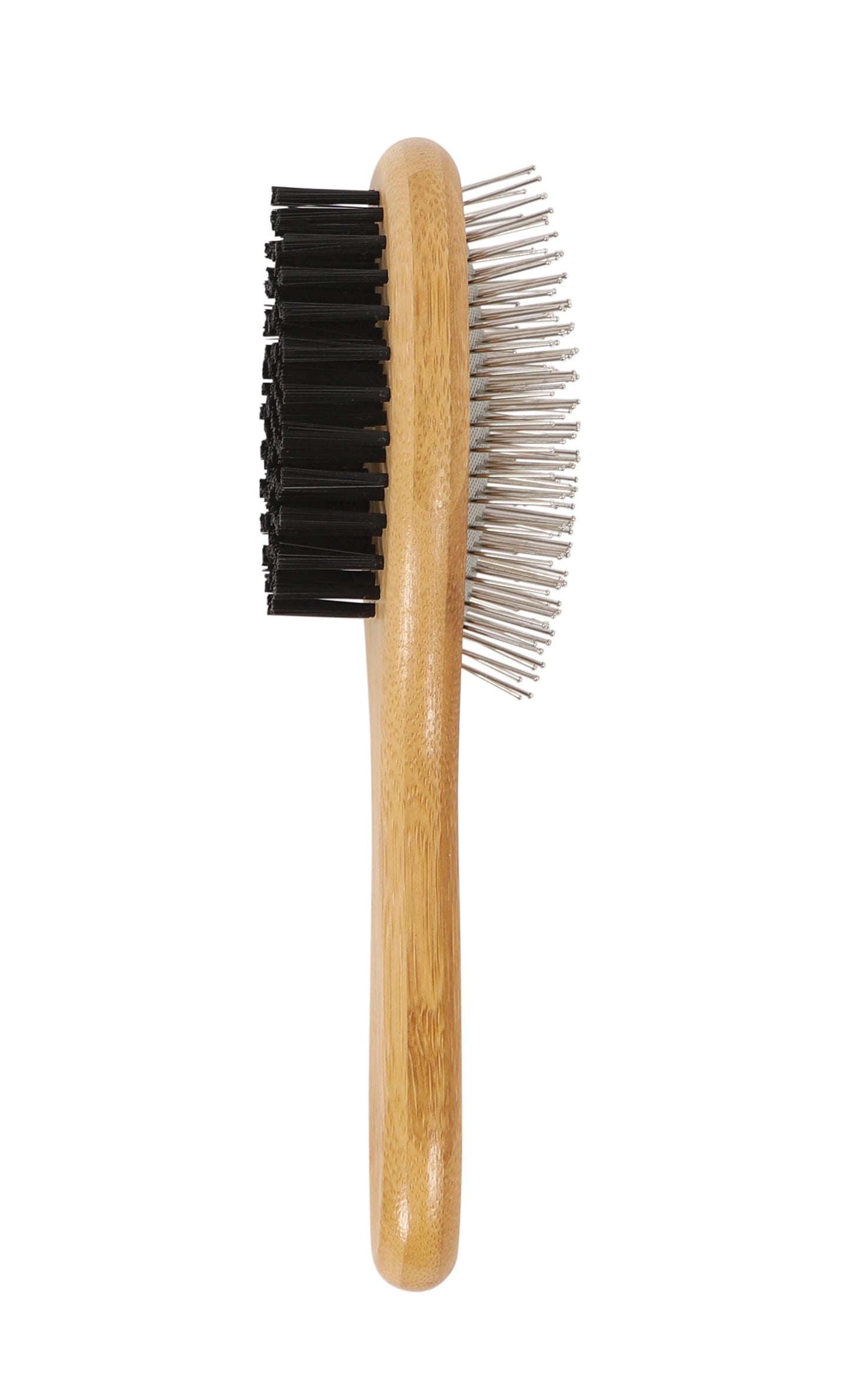 M Pets Bamboo Ball Pin Double Sided Grooming Brush For Dogs And Cats Brown
