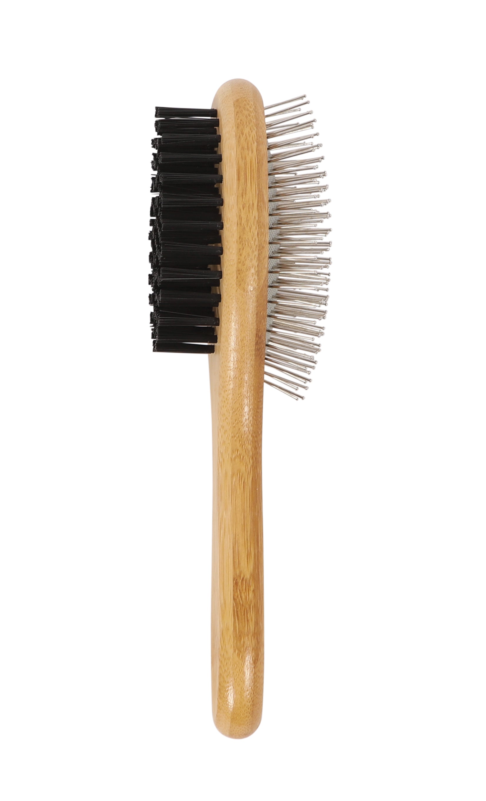 M Pets Bamboo Ball Pin Double Sided Grooming Brush For Dogs And Cats Brown
