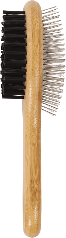 M Pets Bamboo Ball Pin Double Sided Grooming Brush For Dogs And Cats Brown - Image 2