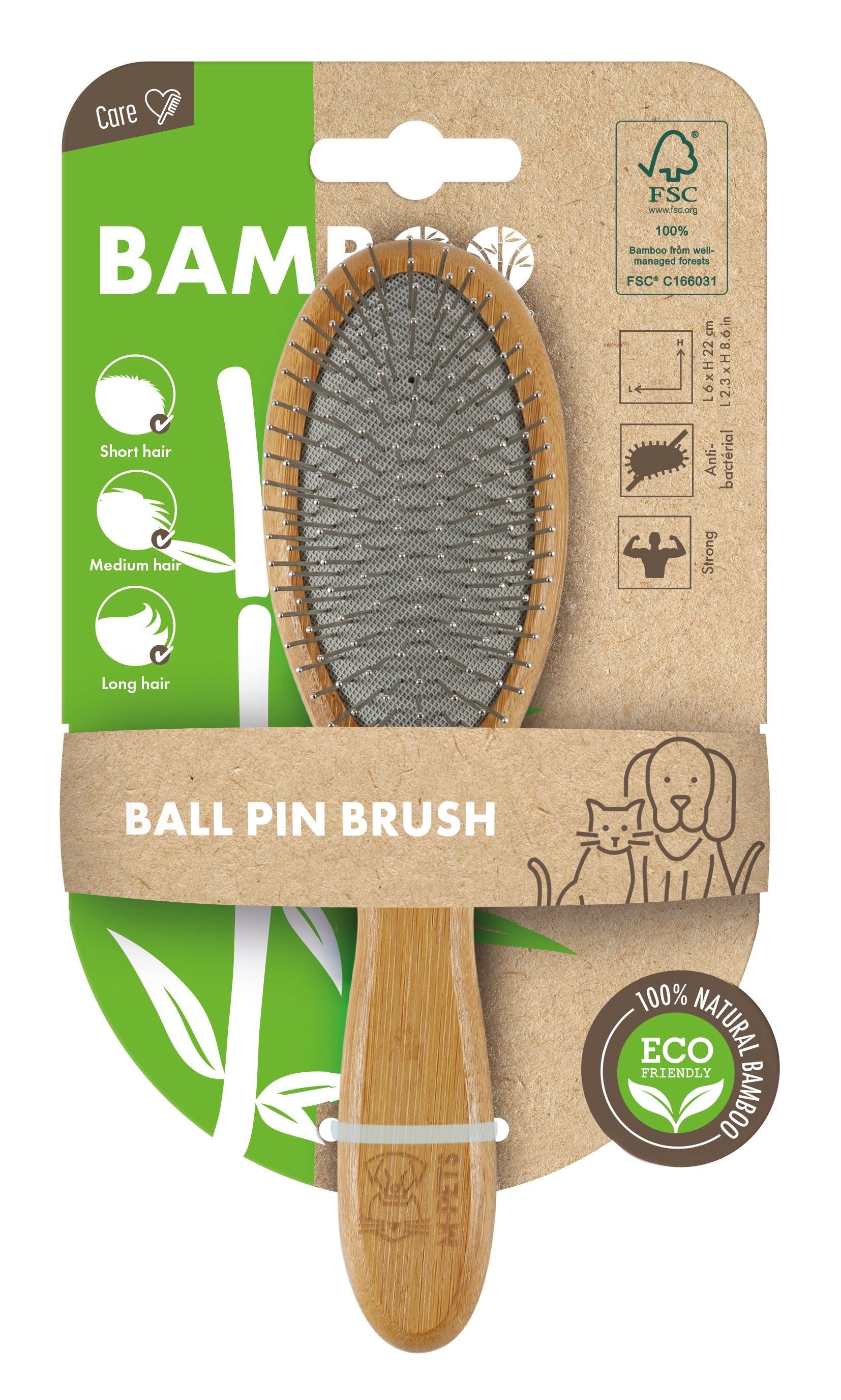 M Pets Bamboo Ball Pin Grooming Brush For Dogs And Cats - Image 4