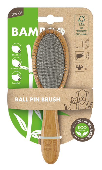 M Pets Bamboo Ball Pin Grooming Brush For Dogs And Cats - Image 5