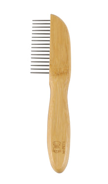 M Pets Bamboo Regular Comb With Rotating Teeth For Dogs And Cats Brown