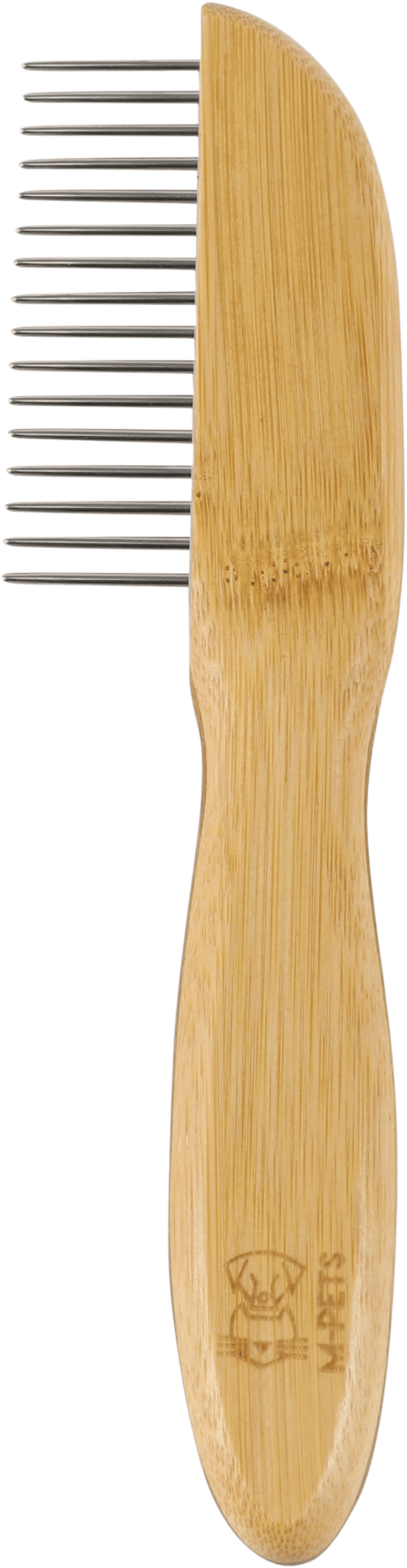 M Pets Bamboo Regular Comb With Rotating Teeth For Dogs And Cats Brown - Image 4