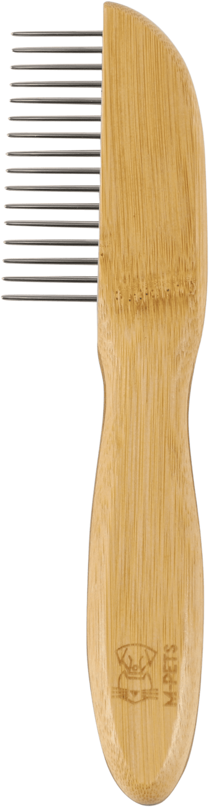 M Pets Bamboo Regular Comb With Rotating Teeth For Dogs And Cats Brown - Image 4