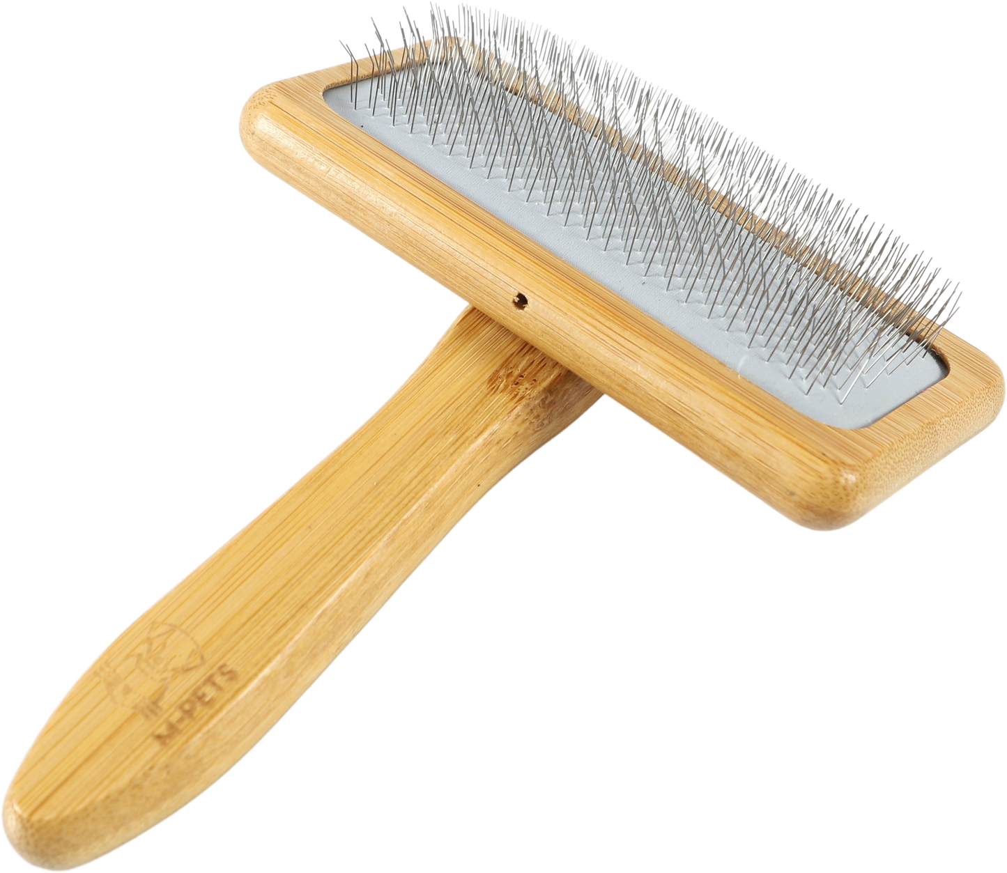 M Pets Bamboo Slicker Brush For Dogs And Cats Brown