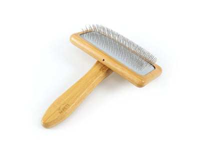 M Pets Bamboo Slicker Brush For Dogs And Cats Brown - Image 4