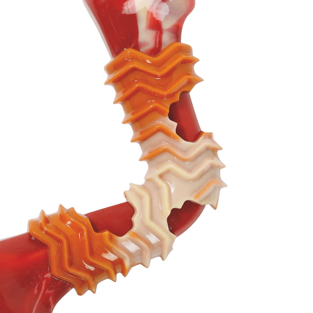 M Pets Carnivore Boomerang Bone Bacon Scented Chew Toy for Dogs — side view