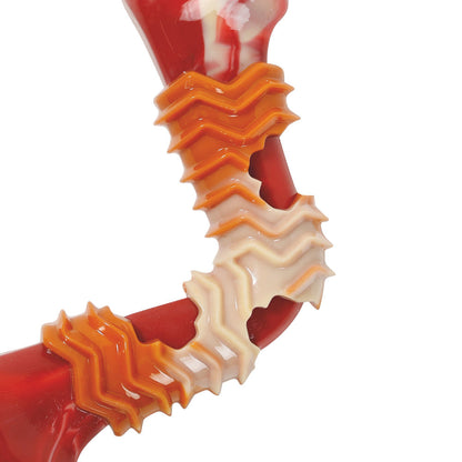 M Pets Carnivore Boomerang Bone Bacon Scented Chew Toy for Dogs — side view