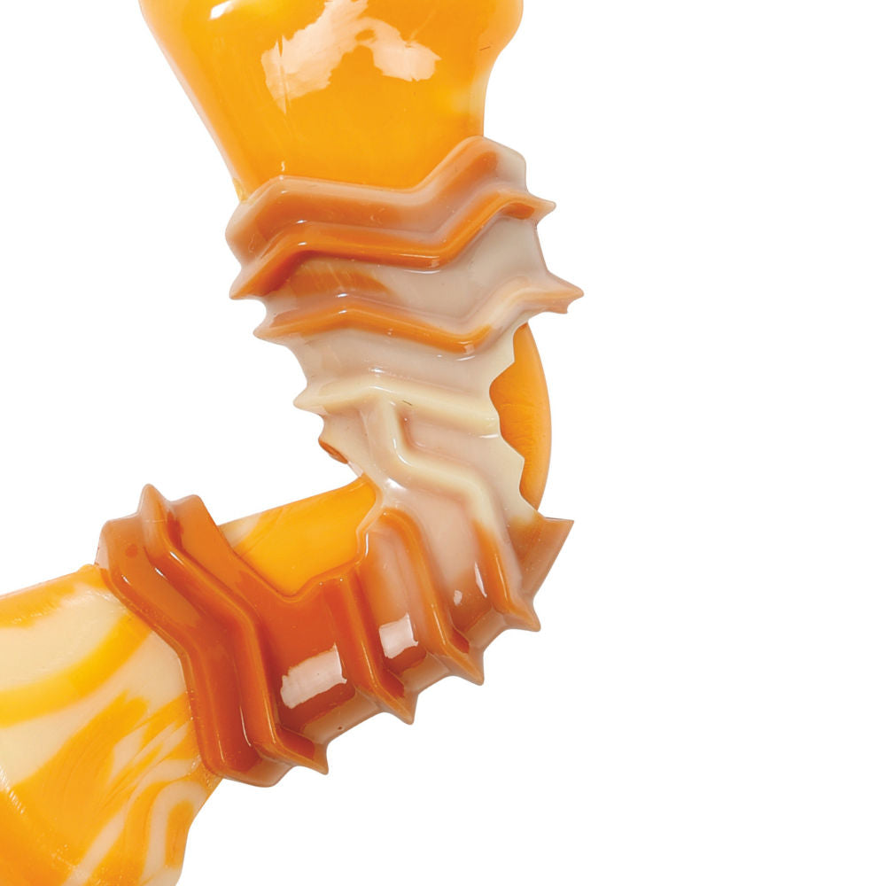 M Pets Carnivore Boomerang Bone Bacon Scented Chew Toy for Dogs — side view
