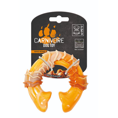 M Pets Carnivore Ring Bone Bacon Scented Chew Toy For Dogs Yellow