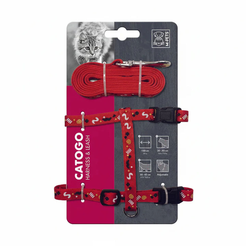 M Pets Catogo Harness Leash For Cats Red - Image 2