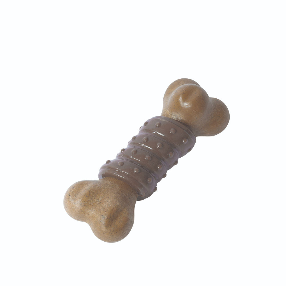 M Pets Chewood Bone with Rubber Chew Toy for Dogs — back view