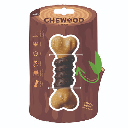 M Pets Chewood Bone with Rubber Chew Toy for Dogs — detail shot