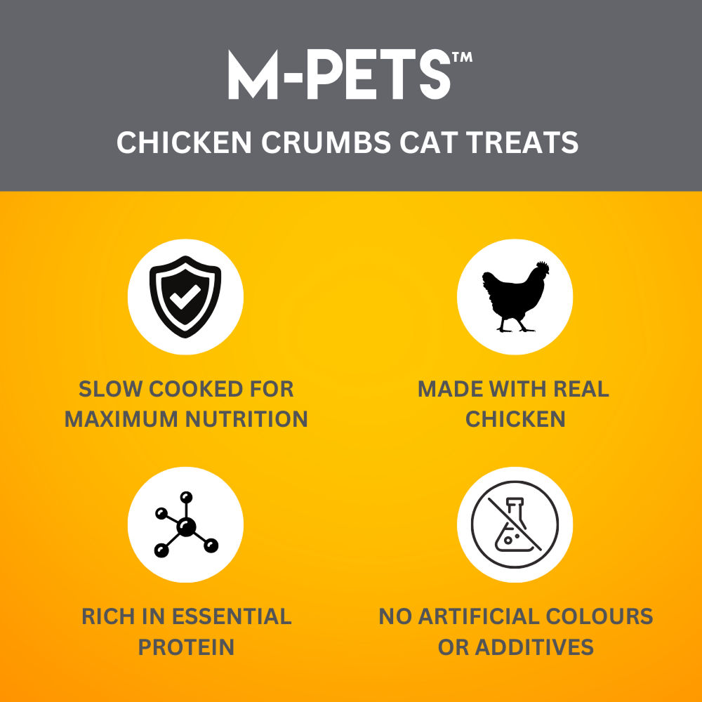 M PETS Chicken Crumbs Treats for Cats — side view