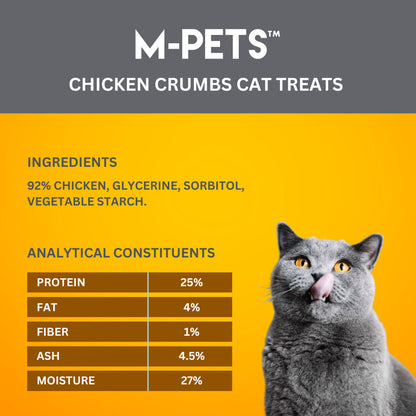 M PETS Chicken Crumbs Treats for Cats — back view