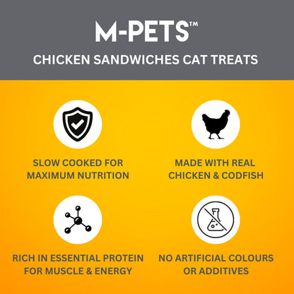 M PETS Chicken Sandwiches Treats for Cats — side view