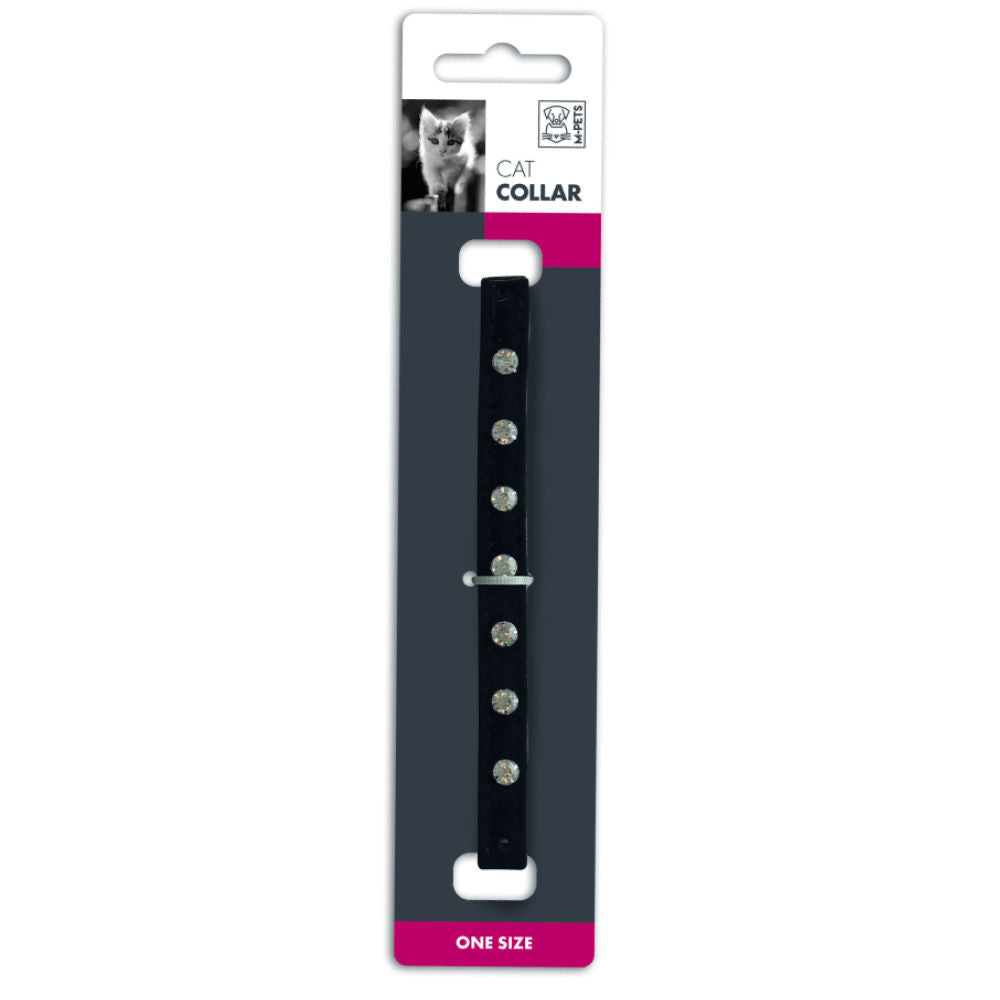 M Pets Diamond Collar For Cats Black