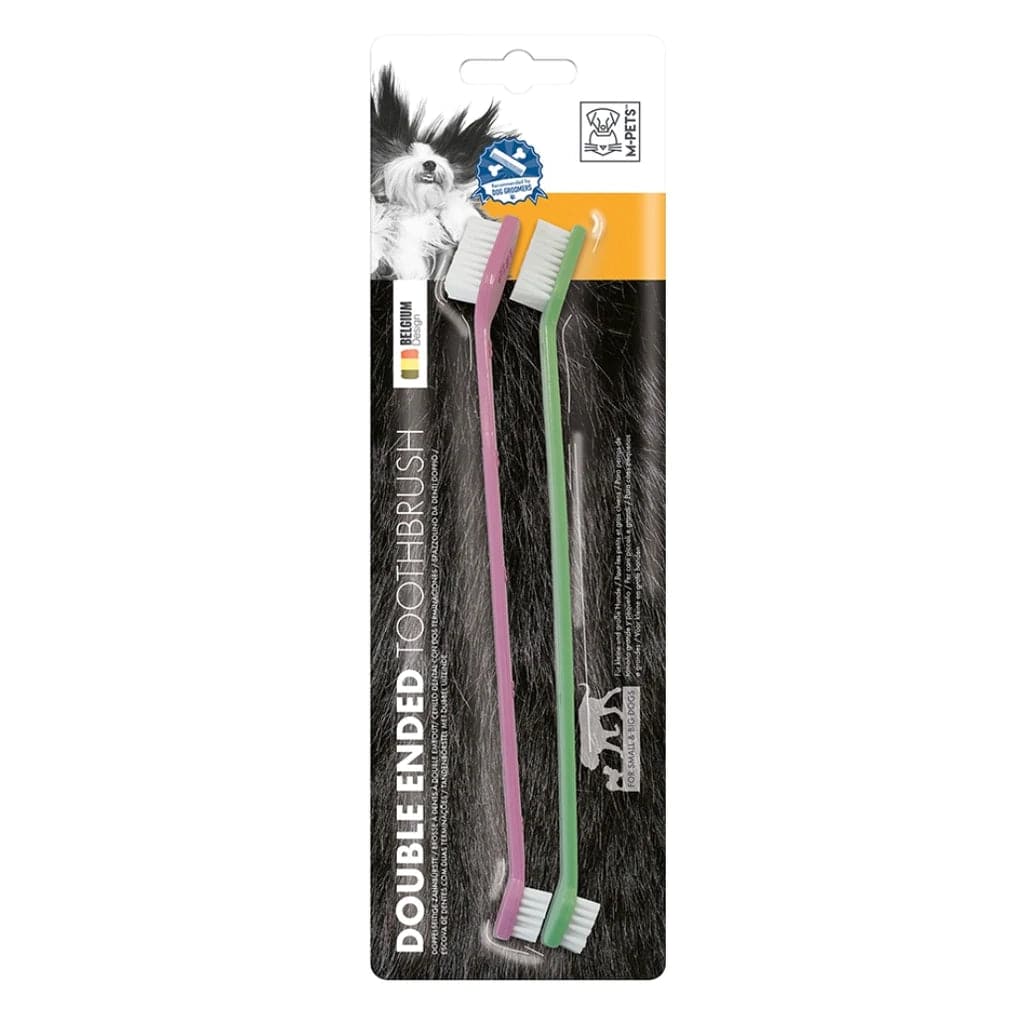 M Pets Double Ended Toothbrush for Dogs — side view