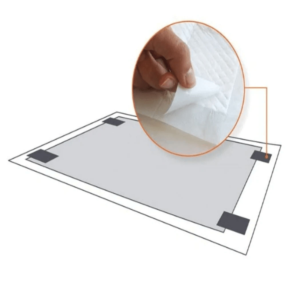 M Pets Easy Fix Puppy Training Pads With Stickers for Dogs — in use