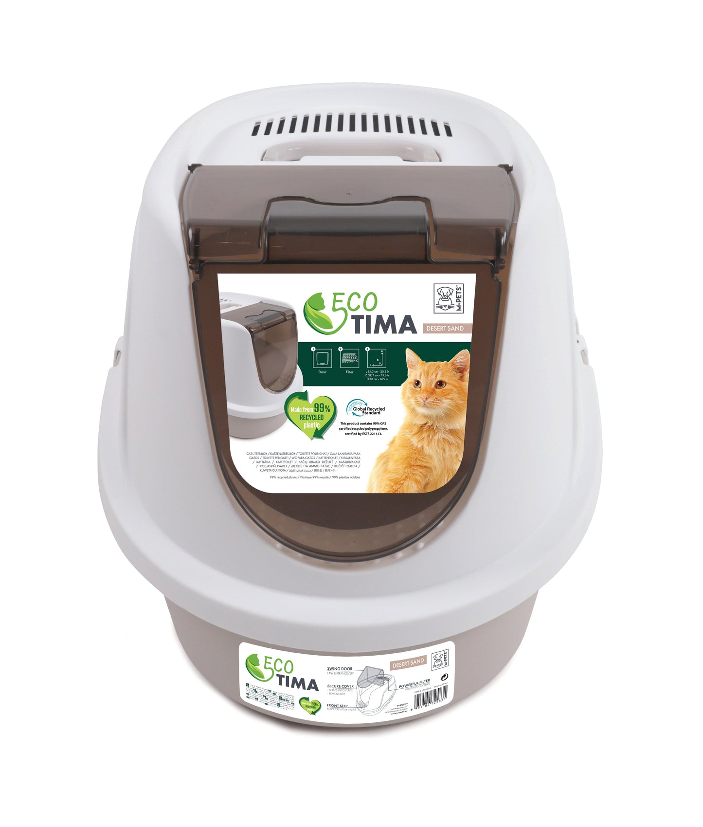 M Pets Eco Tima Desert Sand Box for Cats — in use