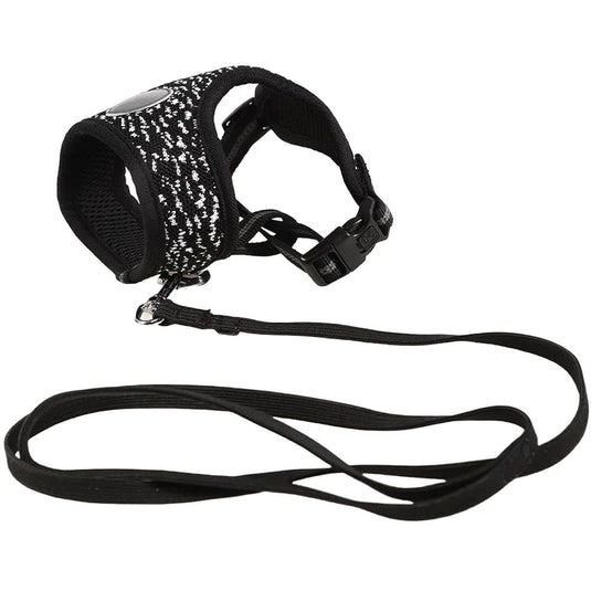 M Pets Letsgo Harness & Leash for Cats (Black & White)