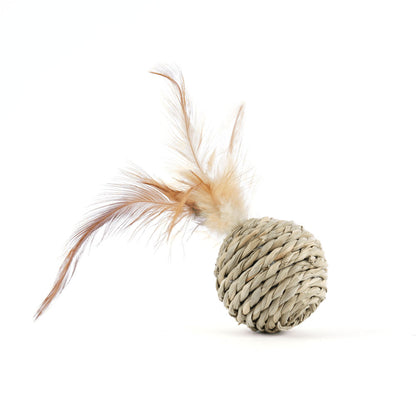 M Pets Natura Seagrass Roll & Ball Toy for Cats — back view
