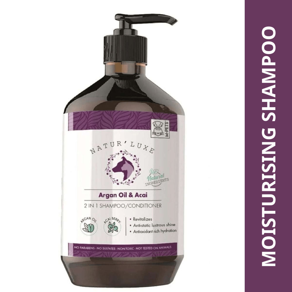 M Pets Naturluxe Argan Oil Acai 2 In 1 Shampoo Conditioner