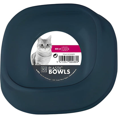 M Pets Plastic Single Bowl For Cats Blue