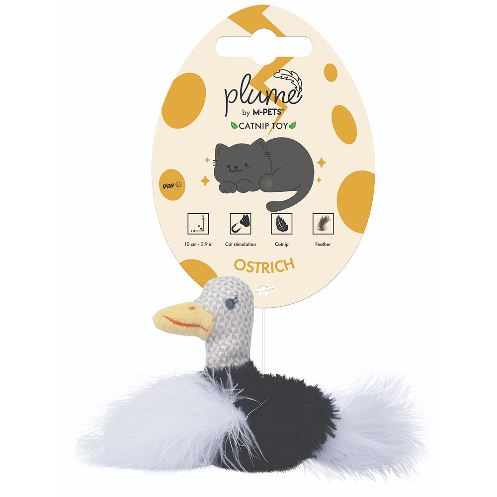 M Pets Plume Ostrich Catnip Toy For Cats White