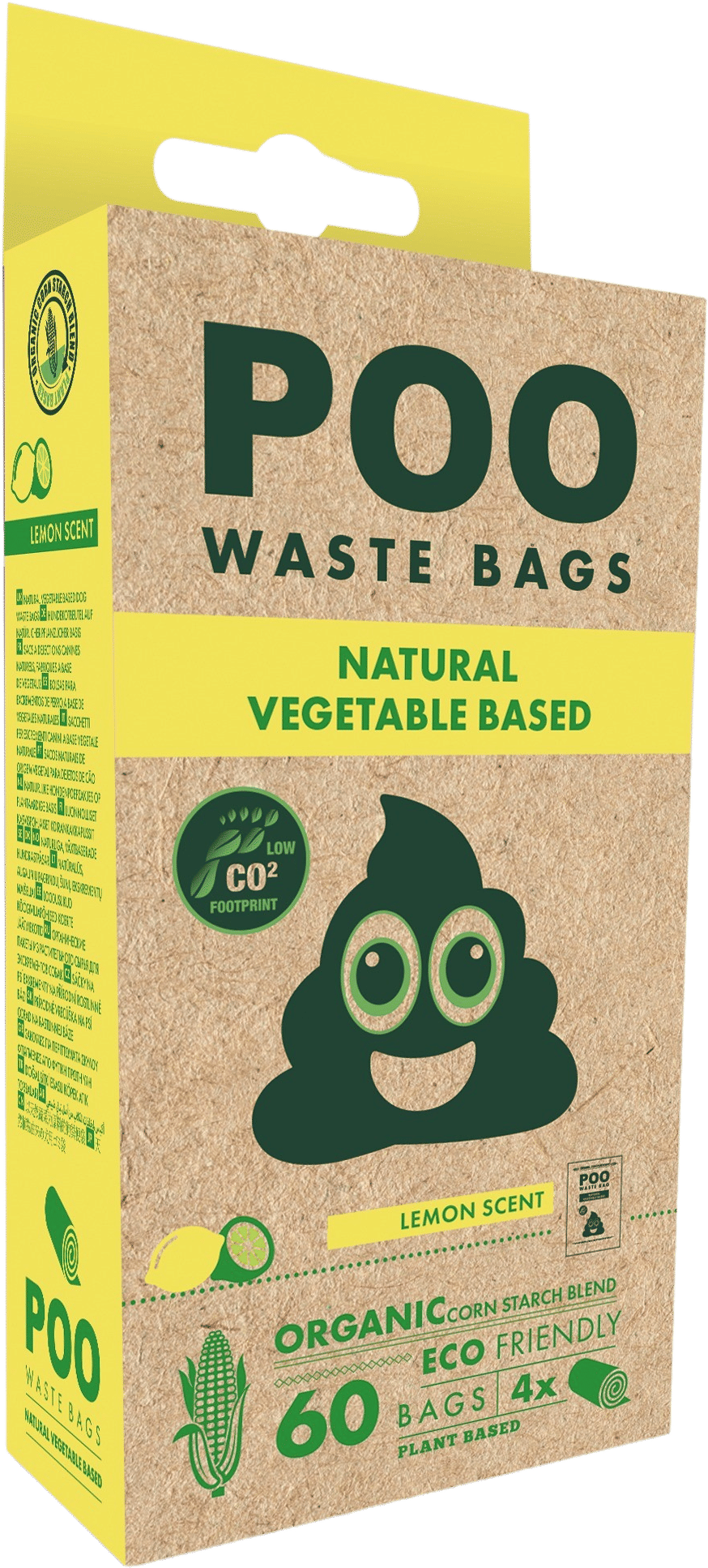 M Pets Poo Lemon Scent Natural Vegetable Waste Bags for Dogs — side view