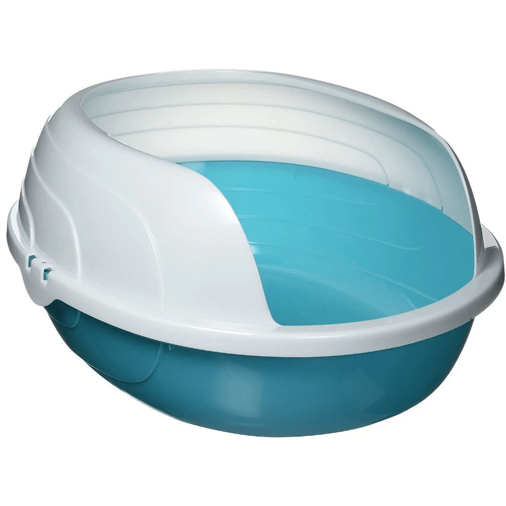 M Pets Sherbin Litter Tray with Rim for Cats — side view