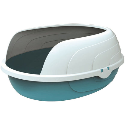 M Pets Sherbin Litter Tray with Rim for Cats — back view