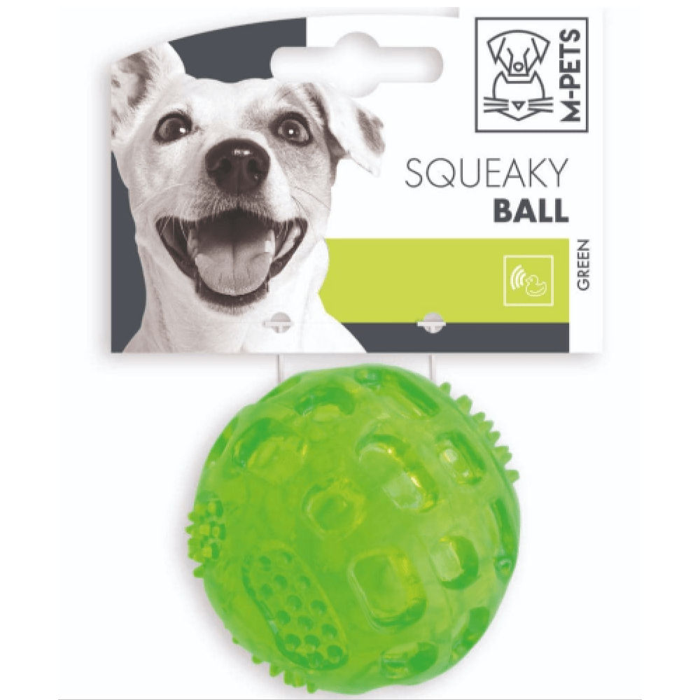 M Pets Squeaky Ball Toy For Dogs Green