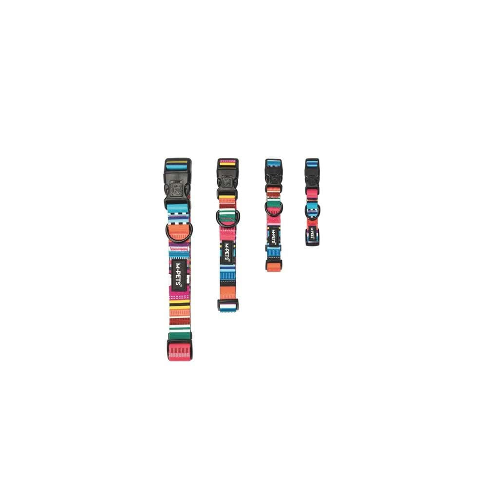 M Pets Urban Style Jazz Stripes Collar for Dogs — back view