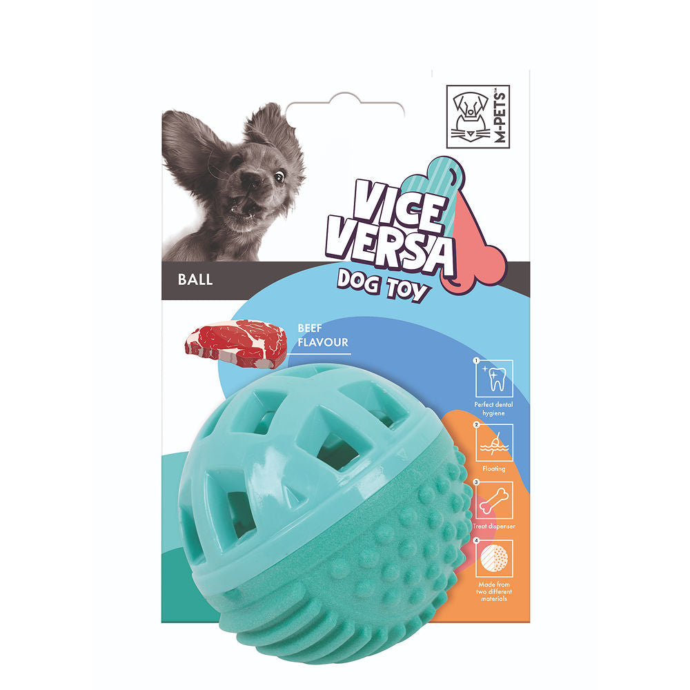 M Pets Vice Versa Beef Scented Ball Toy for Dogs — side view