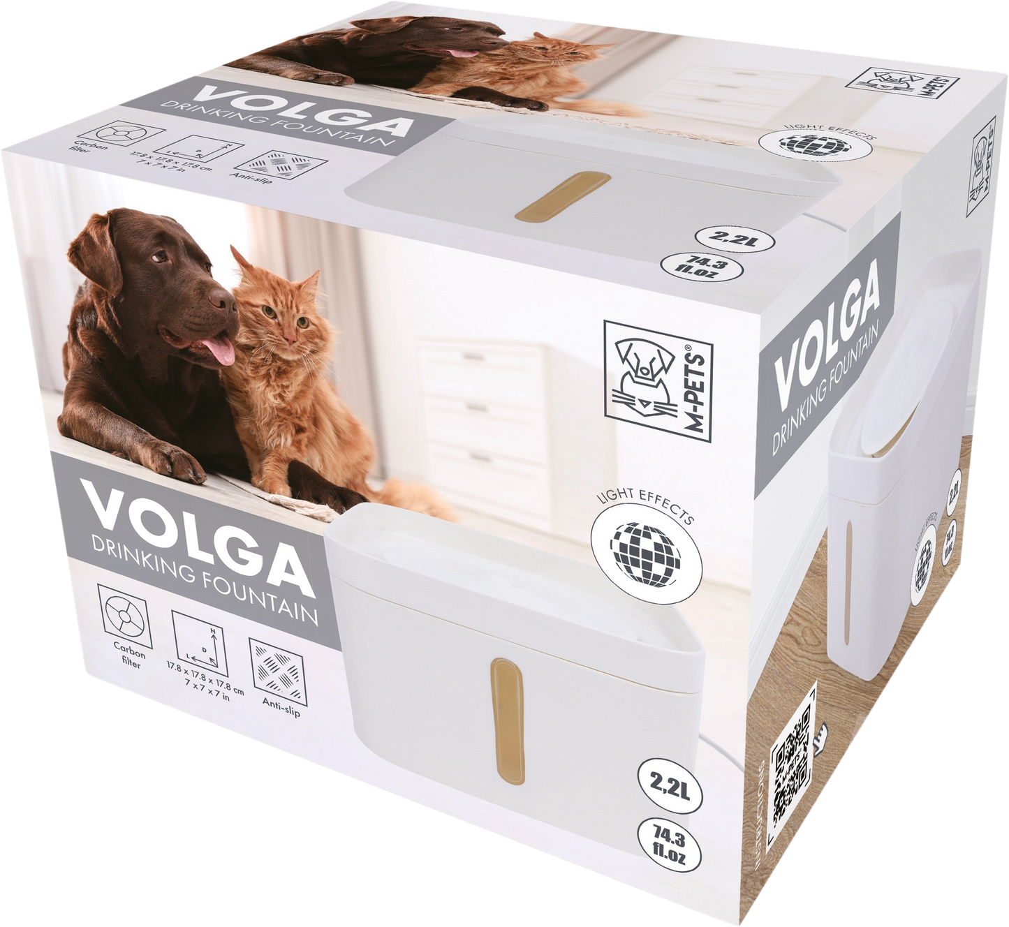 M Pets Volga Drinking Fountain for Dogs — back view