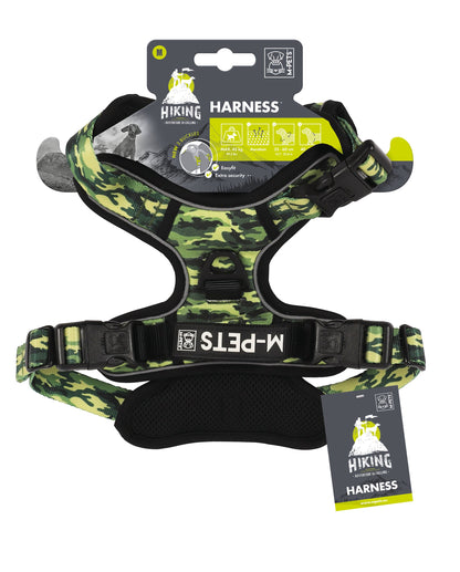 M Pets Water Resistant 3buckle Hiking Harness for Dogs — back view