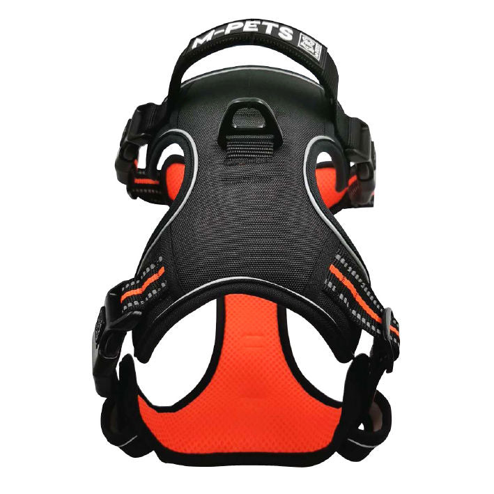 M Pets Water Resistant 3buckle Hiking Harness for Dogs — back view