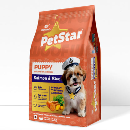 Mankind Petstar Salmon & Rice Puppy Dog Dry Food — detail shot