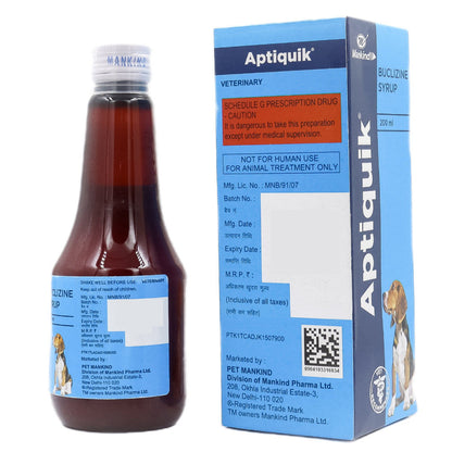 Mankind Aptiquik Syrup (Buclizine) for Dogs — back view