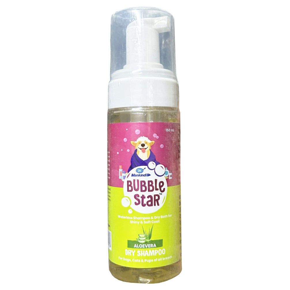 Mankind Bubble Star Aloevera Dry Shampoo for Dog & Cats — side view