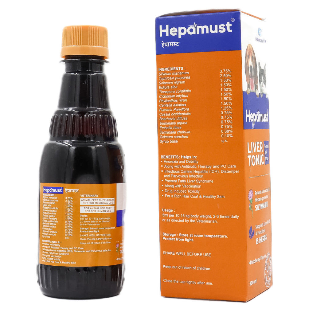 Mankind Hepamust Liver Tonic Appetite Booster for Dogs and Cats — back view